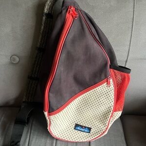 KAVU Men's/Women’s Paxton Sling Bag - Black and Red